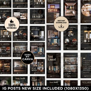 Luxury Real Estate Instagram Posts & Stories Templates Branding Kit ...