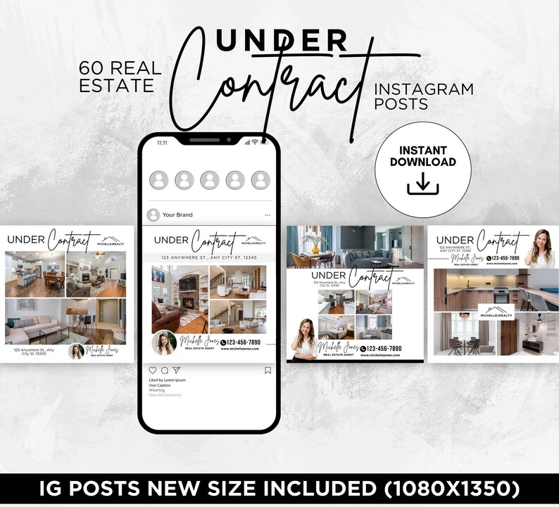 Under Contract Instagram Posts Bundle Real Estate Under Contract ...