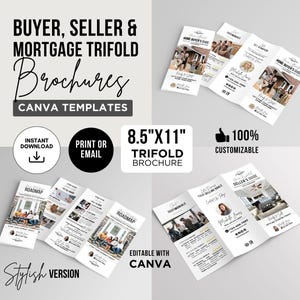 Real Estate Buyer Seller Mortgage Brochure Bundle Real Estate Template Trifold Brochure Buyer Trifold Brochure Seller Trifold Brochure Canva