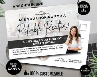 Real Estate Postcard, Home Buying Postcard, Realtor Postcard, DIY Postcard, DIY template Postcard, Homeowner Postcard Flyer, Canva Template