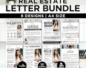 Real Estate Prospecting Letter Flyer Bundle Real Estate Marketing Bundle Prospecting Farming Letter Market Update Expired, Hello Neighbor