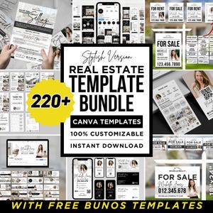 Real Estate Templates Realtor Social Media Real Estate Template Bundle for Social Media Real Estate Branding Realtor Marketing Bundle Canva