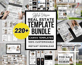 Real Estate Templates Realtor Social Media Real Estate Template Bundle for Social Media Real Estate Branding Realtor Marketing Bundle Canva