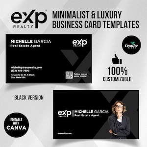 Cartão de visita de luxo com código QR, Cartão de visita de luxo com código QR, Cartão de visita minimalista, Modelo de cartão de visita minimalista Canva