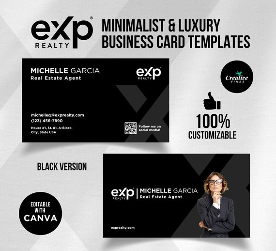 Luxury Business Card with QR code, Luxury Business Card with QR Code, Minimalist Business Card, Minimalist Business Card Template Canva