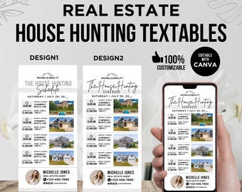 House Hunting Schedule Textable House Hunting Schedule Textable Digital Buyer Showing Schedule House Tour Schedule Showing List Canva