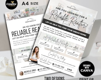 Grundbesitz-Flyer, Hauskauf-Flyer, Realtor-Flyer, DIY-Flyer, DIY-Vorlage, Hausbesitzer-Flyer, bearbeitbare Grundbesitz-Flyer-Canva-Vorlagen