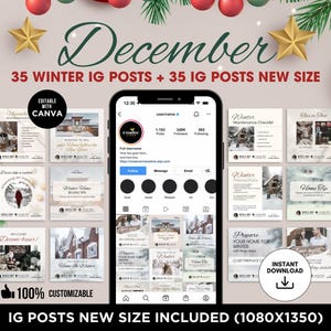 2027 December Real Estate Instagram Posts Winter Instagram Posts Christmas Instagram Posts Real Estate Winter Marketing Winter Instagram