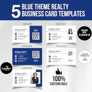 Real Estate Business Card Templates QR Code Luxury Business Card Bundle Modern Real Estate Marketing Template Realtor Business Card Canva