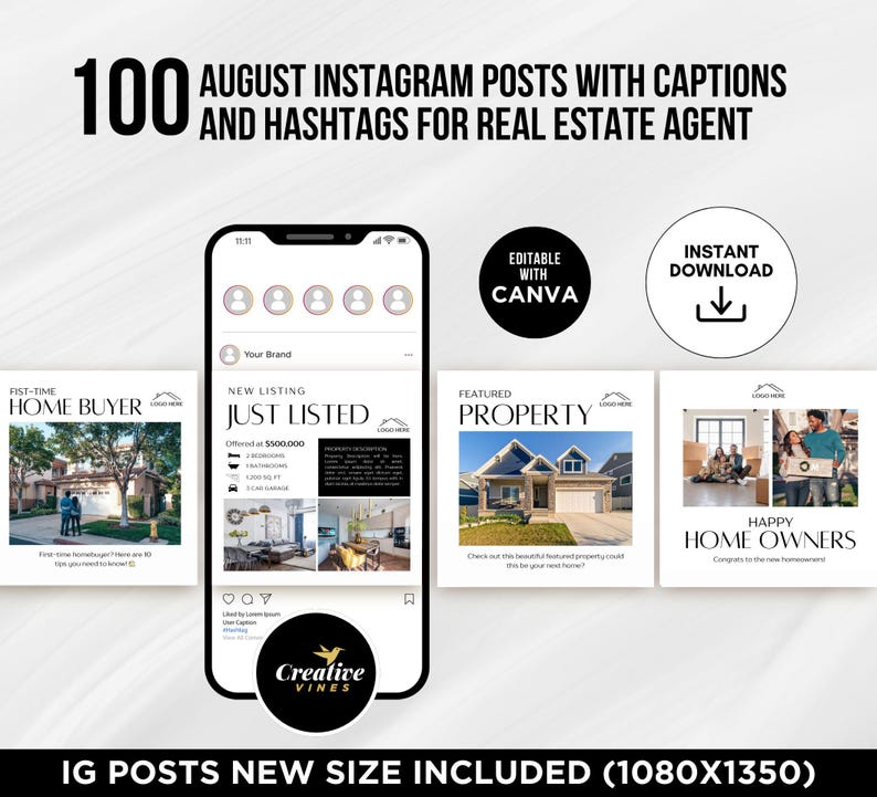 2026 Real Estate August Instagram Posts Social Media Post Real Estate ...