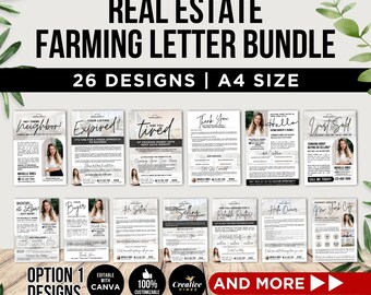 Real Estate Marketing Template Bundle Prospecting letter Bundle Lead generation letter Real Estate Marketing Farming Flyer Agent Intro Canva