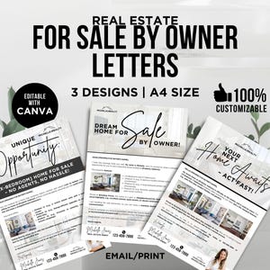 Cartas de venta por propietario (FSBO) Volantes de bienes raíces agrícolas Volantes de prospección Cartas de marketing inmobiliario Correo inmobiliario FSBO Canva