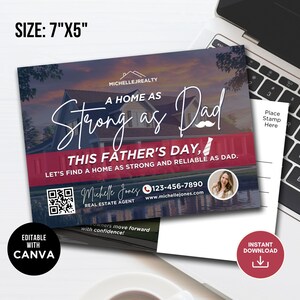 2025 Grundbesitz Vatertag Postkarte Happy Fathers Day Grundbesitz Marketing, Vatertag Grundbesitz, Grundbesitzvermarktung Canva Template