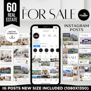 60 For Sale Instagram Posts Real Estate Social Media Listing Update Posts Realtor Instagram Posts For Sale Social Media Post Canva templates