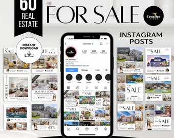 60 For Sale Instagram Posts Real Estate Social Media Listing Update Posts Realtor Instagram Posts For Sale Social Media Post Canva templates