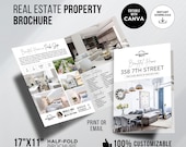 Luxury Real Estate Brochure, Real Estate Brochure, Half Fold Brochure, Real Estate Marketing, Listing Flyer, Open House Flyer Editable Canva
