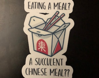 SUCCULENT CHINESE Meal 2.25x3.50 inch Sticker- High Quality Matt Vinyl and Waterproof - For laptop, fridge or car. Great gift.