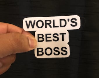 WORLDS Best BOSS 3.0x2.25 inch Sticker- High Quality Matt Vinyl and Waterproof - For laptop, luggage or car bumper. Great gift.