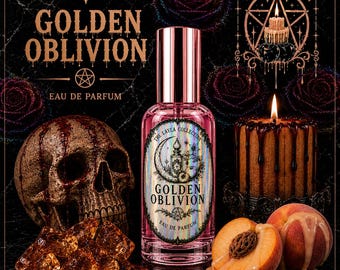 Golden Oblivion Perfume Oil and Spray | Peach Vanilla Amber Fragrance | Gothic Gourmand Perfume