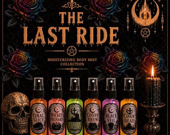 Gothic Gourmand Body Mist Discovery Set | Blackberry, Candy Apple, Chai Tea, Cornbread, Caramel Popcorn