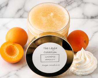 Suikerscrub – bodyscrub met slagroom abrikoos – exfoliërend en hydraterend – zoete romige geur