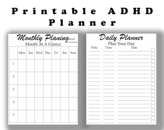 Printable ADHS Planer ADHS Planer für Erwachsene - Etsy.de