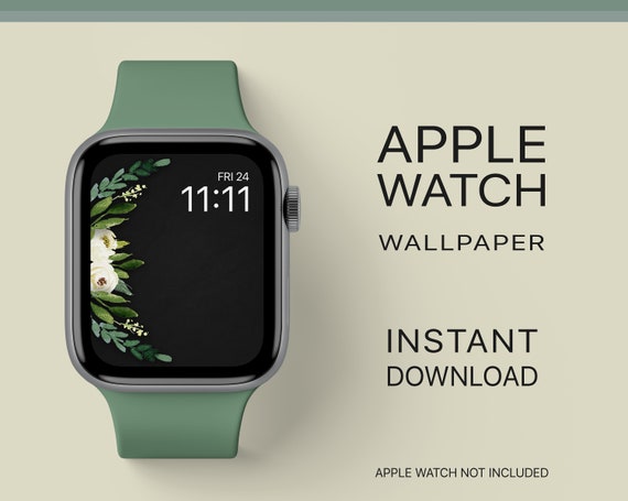 Floral Green Apple Watch Wallpaper - Etsy