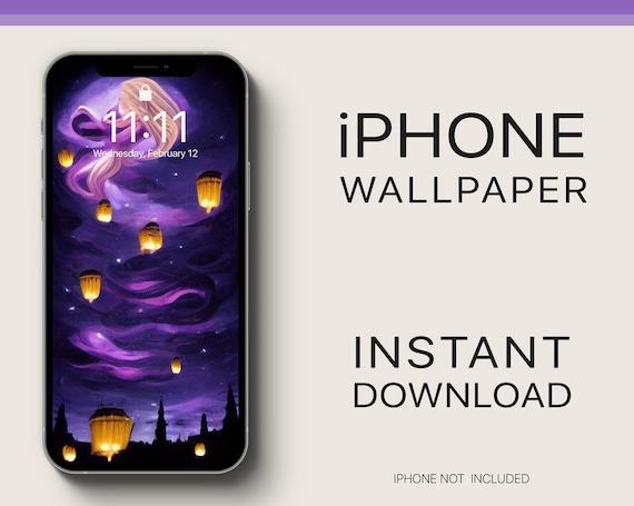 Rapunzel Watercolor Iphone Wallpaper Etsy