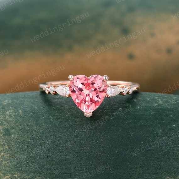 ピンクサファイアハートリング ハートシェイプピンクサファイア 0.4ct ダイヤモンド プラチナ リング