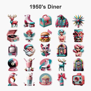 Atomic Kitschmas - Retro Christmas Digital Clipart Pack (PNG) - 25 Unique Designs - PACK #11