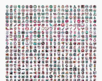 500!! Retro Christmas Digital Clipart Pack (PNG) - Unique Designs - PACK #1