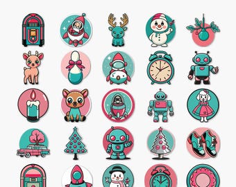 Atomic Kitschmas - Retro Christmas Digital Clipart Pack (PNG) - 25 Unique Designs - PACK #4