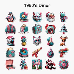 Atomic Kitschmas - Retro Christmas Digital Clipart Pack (PNG) - 25 Unique Designs - PACK #13