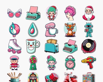 Atomic Kitschmas - Retro Christmas Digital Clipart Pack (PNG) - 25 Unique Designs - PACK #10