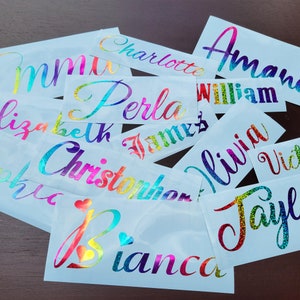 Rainbow Name Decal, Vinyl Sticker, Name Sticker, Custom Name Decal, Bumber, Vinyl Decal, Name Decals, Vinyl Name Decal, Personalize, Car