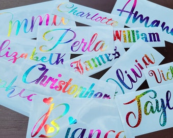 Rainbow Name Decal, Vinyl Sticker, Name Sticker, Custom Name Decal, Bumber, Vinyl Decal, Name Decals, Vinyl Name Decal, Personalize, Car