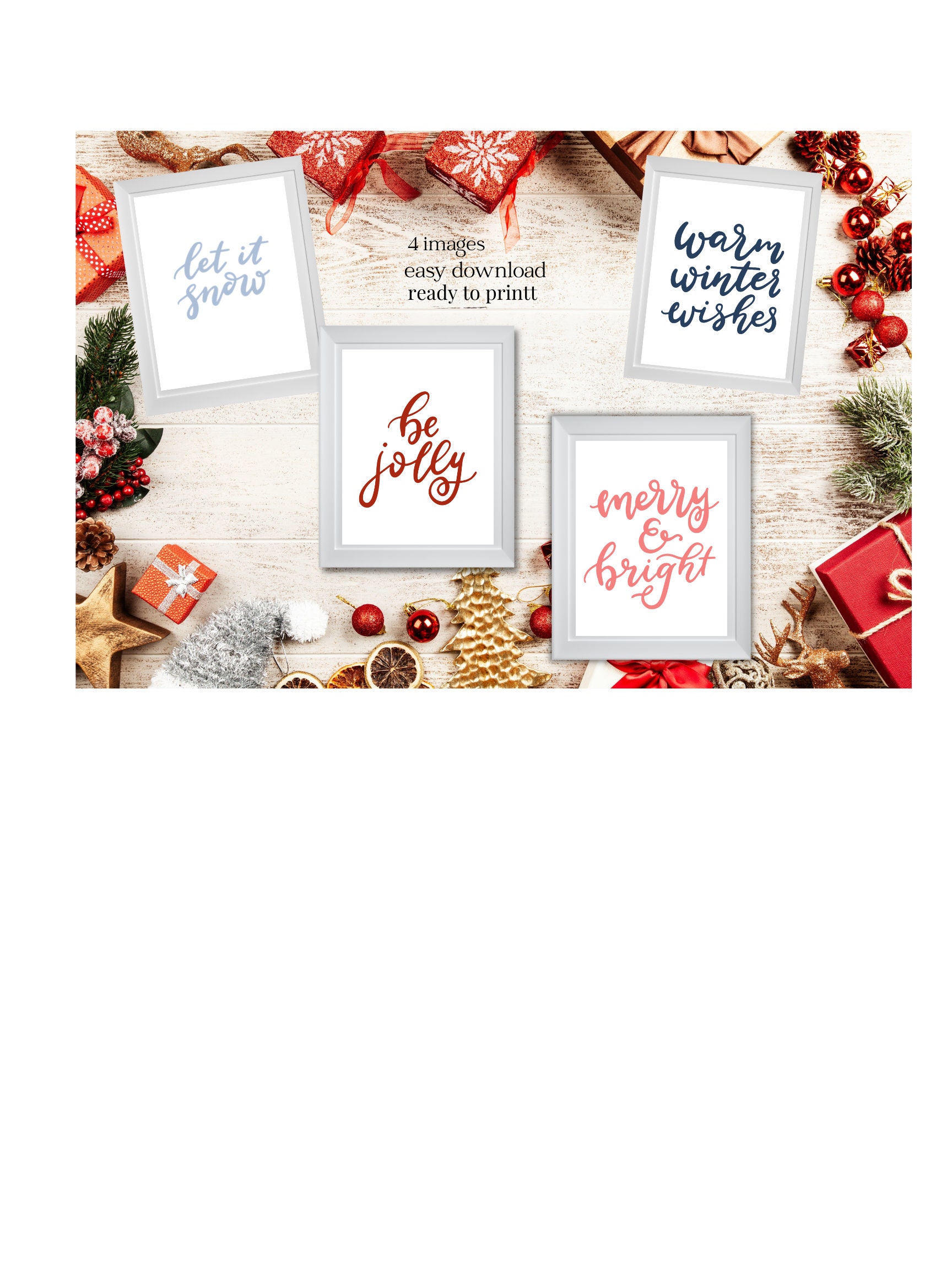 CHRISTMAS Printable Images, Printable Christmas Words - Etsy