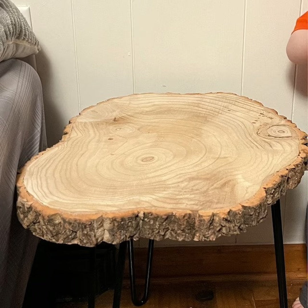 Round Coffee Table Wooden Slab Coffee Table Rustic Wood Etsy