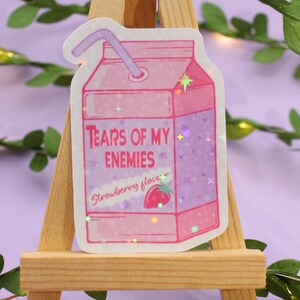 Tears of my Enemies Juice Box Carton Kawaii Pastel Sticker Decal for Laptops Phones Kindles Tablets Journals Bottles