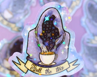 Sticker ACOTAR Suriel Tea Booktok pour ordinateurs portables, tablettes, téléphones, journaux, Kindles, bouteilles