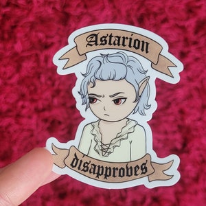 Baldur's Gate 3 Astarion Cute Matte Vinyl Sticker