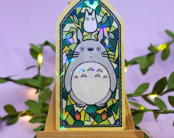 Totoro Stained Glass Forest Guardian Laptop Decal Sticker Laptops Phones Bottles Journals Kindles