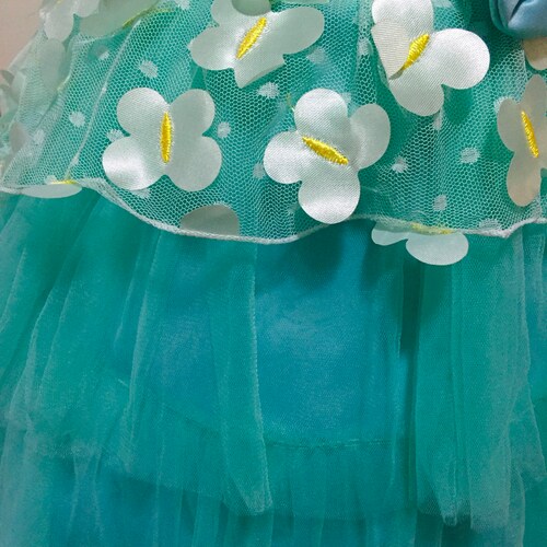 Baby Girl Green Tulle Dress Cake Dress Butterfly Dress sold Butterfly Applique Dress Flower Girl Dress Wedding Show Dress Birthday Dress