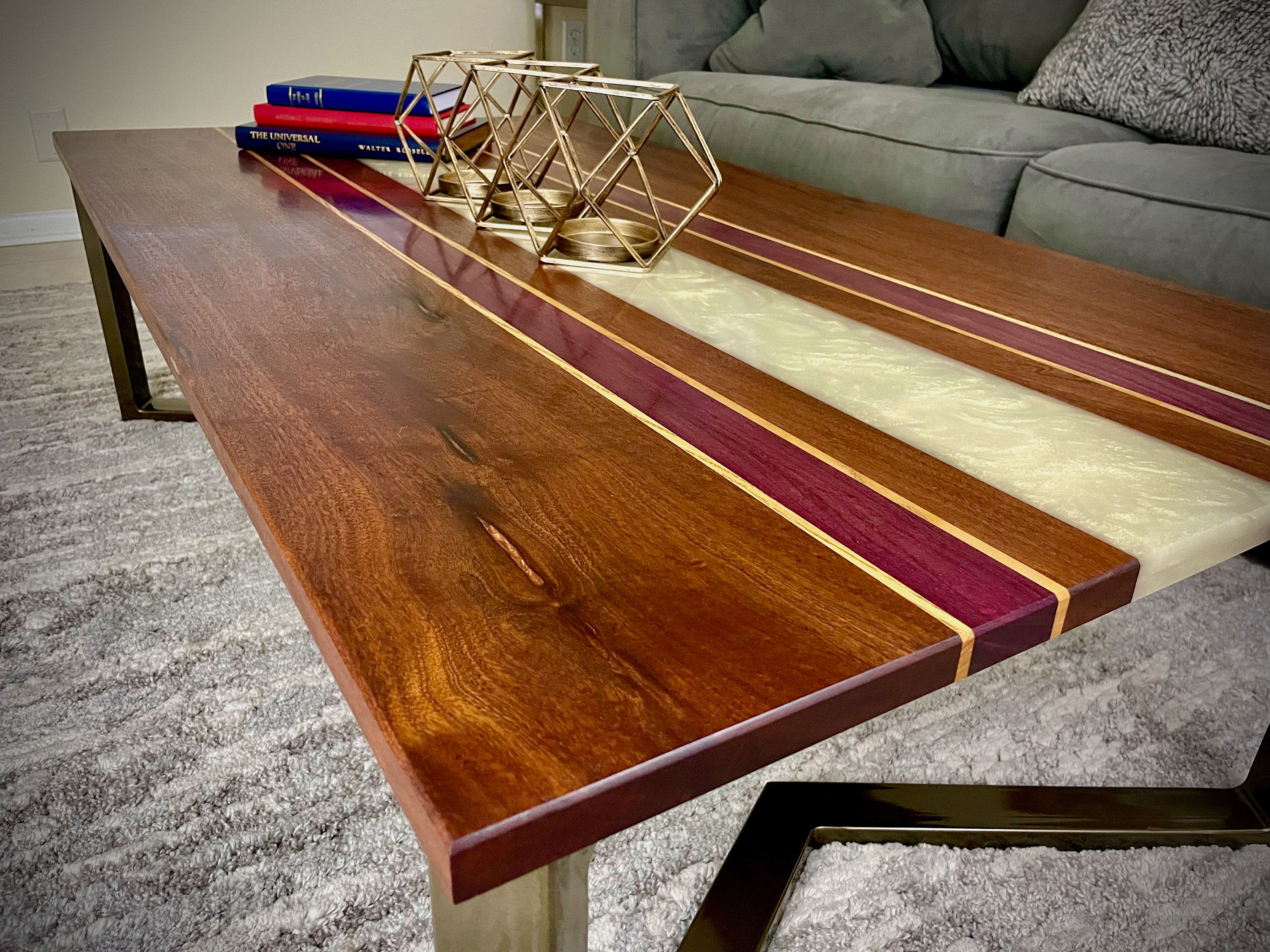 Purple heart coffee table discount