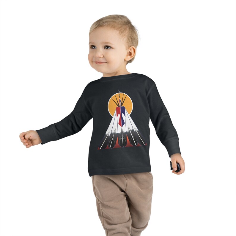 Native Artist Redbird Teepee Art Toddler Long Sleeve Tee First Nations ...