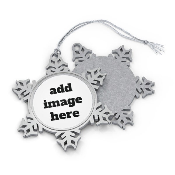 Customize Snowflake Christmas Ornament, Photo Holiday Gift, Custom Photo Ornament, Snowflake photo Gift ornament, Personal Photo gift