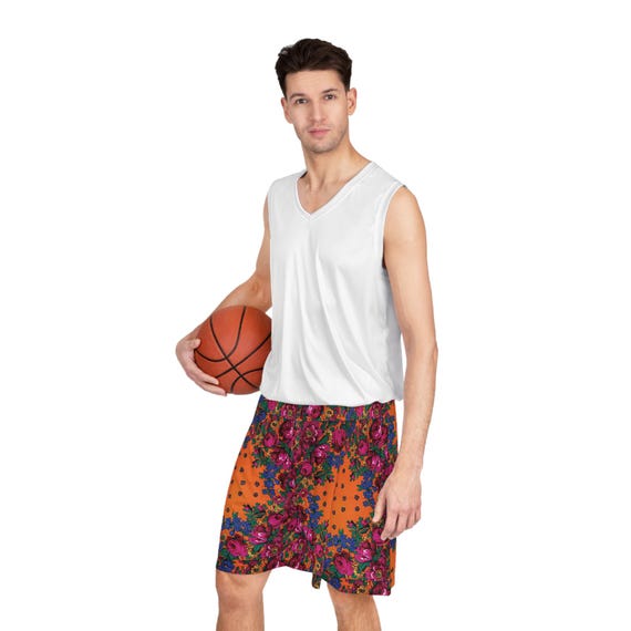 Pantalones cortos de baloncesto con estampados florales vibrantes