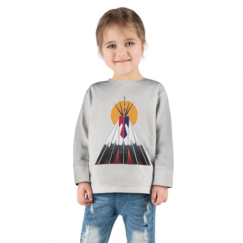Native Artist Redbird Teepee Art Toddler Long Sleeve Tee First Nations ...