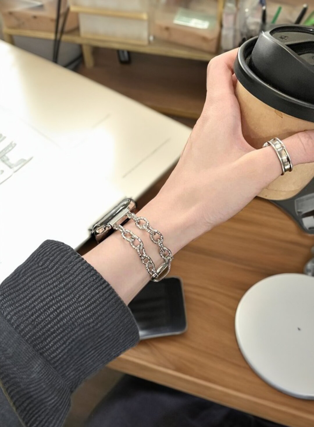 Silver Gold Apple Watch Chain Style Metal Strap Women Bracelet