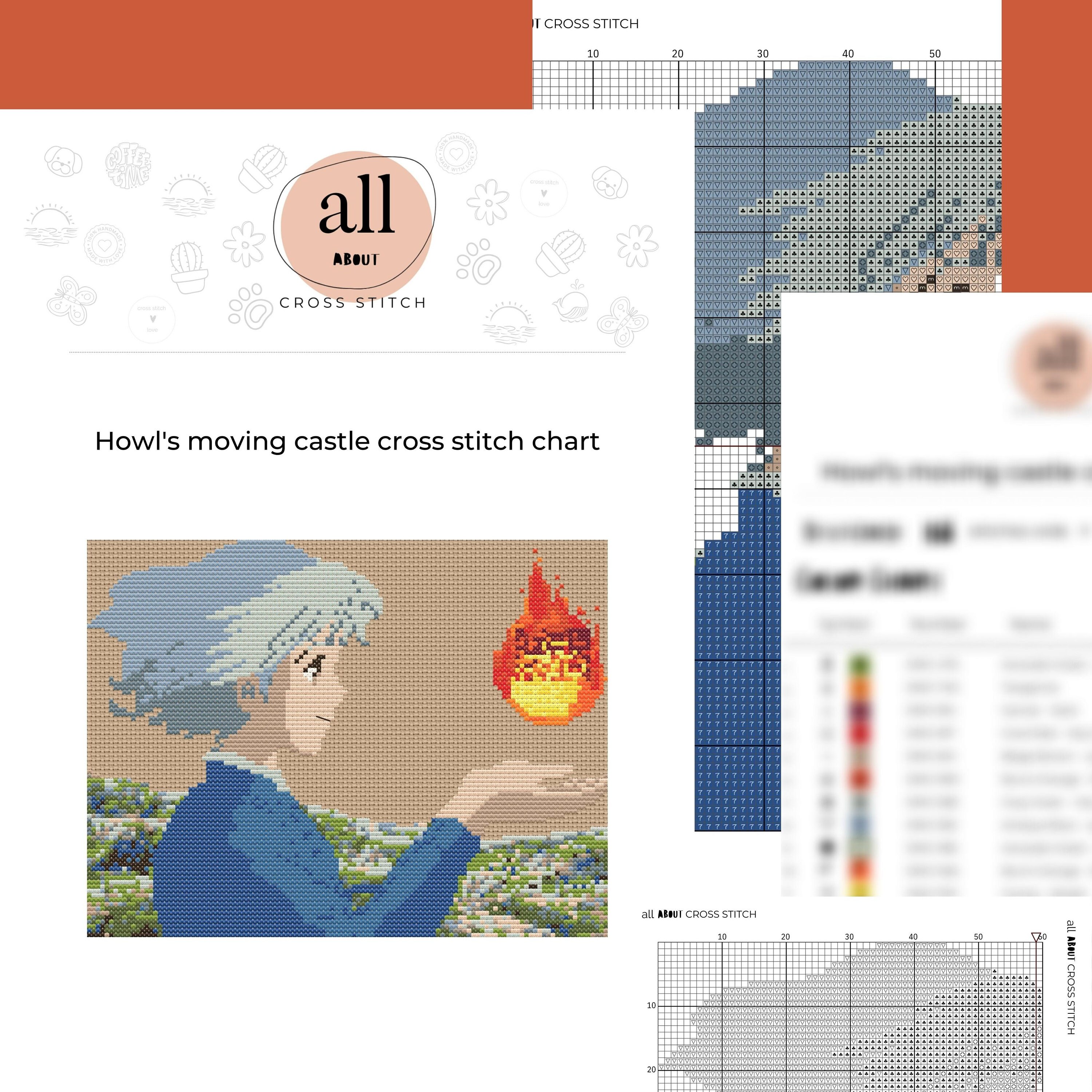Howl's Moving Castle Cross Stitch Sampler I Instant - Etsy Australia